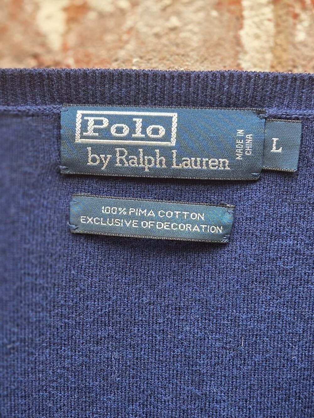 Polo Ralph Lauren Pony Sweater Vest Mens L Navy Pima Cotton V Neck Golf Classic